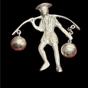 Vintage Mexican silver Water Bearer brooch